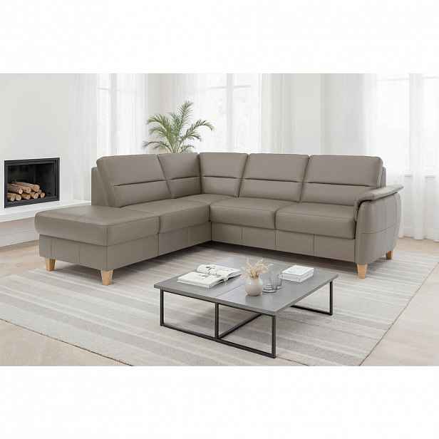 Sit & More ROHOVÁ SEDAČKA, textil, kůže, šedá