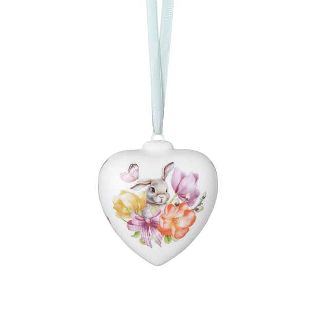Rosenthal Porcelánová závěsná dekorace srdce "Zajíček s tulipány", 7 cm 02256-724082-27841