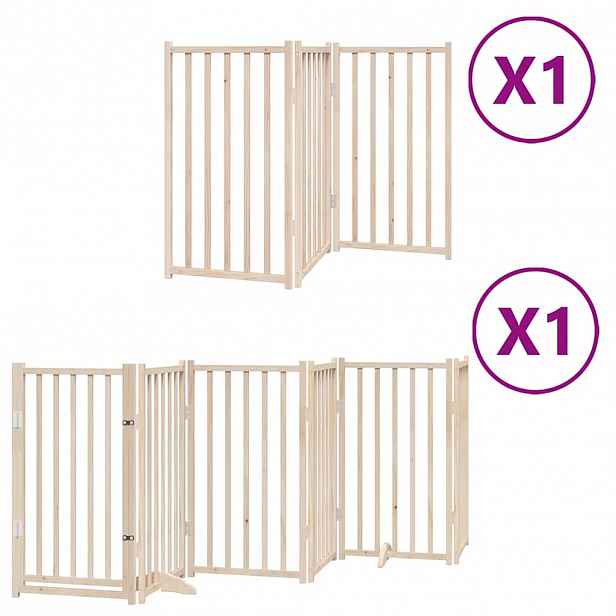 vidaXL Zábrana pro psy s dvířky skládací 9 panelů 450 cm topol