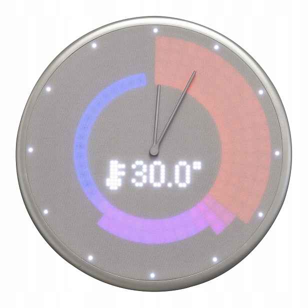 Nástěnné hodiny Digitální Bluetooth Led 23 cm Stříbrné Smart TechnoLine Gc SLV01