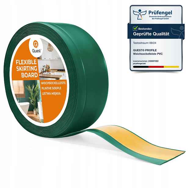 Pvc podlahová lišta samolepicí, soklová, 70/20 mm, zelená, 25 m