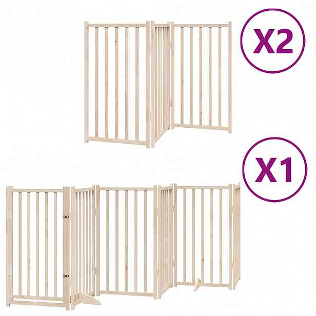 vidaXL Zábrana pro psy s dvířky skládací 12 panelů 600 cm topol