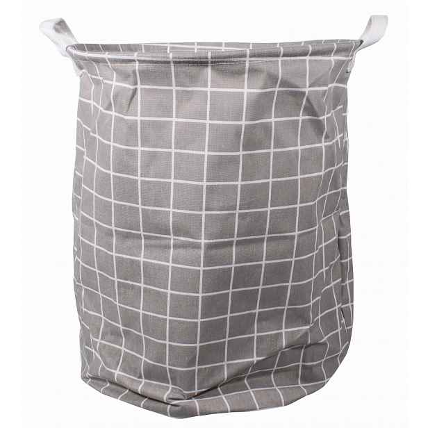 Šedý koš na hračky a prádlo CUBE