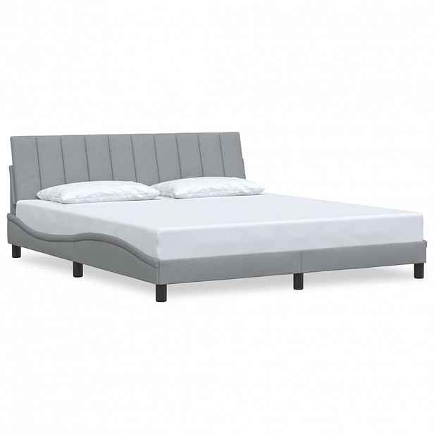 vidaXL Rám postele bez matrace Hanko světle šedý 180 x 200 cm textil