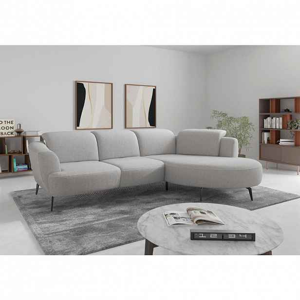 Sit & More ROHOVÁ SEDAČKA, textil, světle šedá
