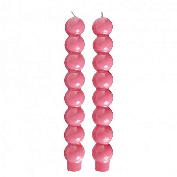 Butlers BUBBLES Sada svíček 2 ks 24 cm - růžová