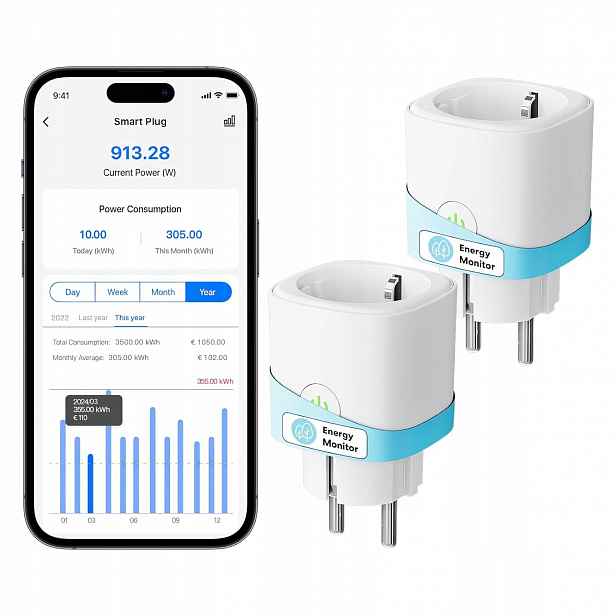 Chytrá Zásuvka Wifi S Měřením Spotřeby Energie 16A Schuko