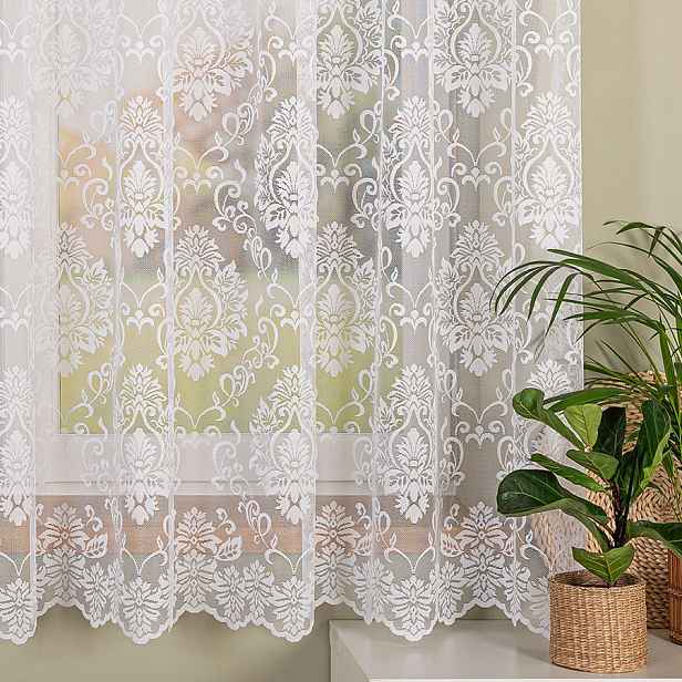 Mg Záclona žakárová Ornament 22702 M Bílá 300x170 cm Šitá S Páskou Skr
