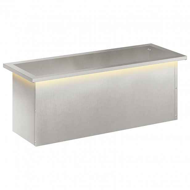 vidaXL Zahradní truhlík s LED osvětlením Stříbrná 30 x 80 x 30 cm