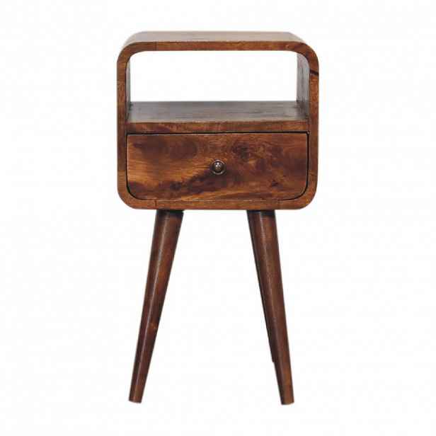 Artisan Furniture ZRCADLOVÝ TOALETNÍ STOLEK z kaštanového dřeva se 2 zásuvkami, 4 přihrádkami, hnědý