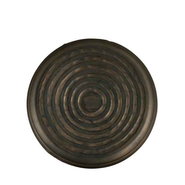 Bronzový antik kulatý kovový podnos Cassic  – Ø 40 *5 cm J-Line by Jolipa