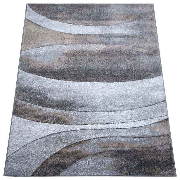 Koberec Do Obývacího Pokoje Ložnice Moderní Šedý, Měkký, Odolný, 133 X 190 CM
