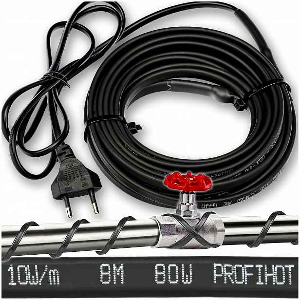 Samoregulační Topný Kabel s Zástrčkou 230V 80W 8M