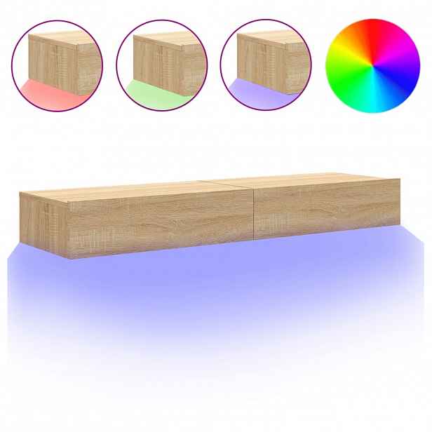 vidaXL TV skříňky s LED osvětlením 2 ks dub sonoma 60 x 35 x 15,5 cm