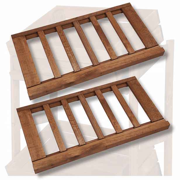 2x Regálová police pro regál Lsr 66,6x34 cm, borovicová police pro Eko skříňku