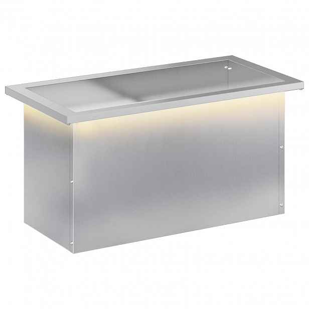 vidaXL Zahradní truhlík s LED osvětlením Stříbrná 30 × 60 × 30 cm