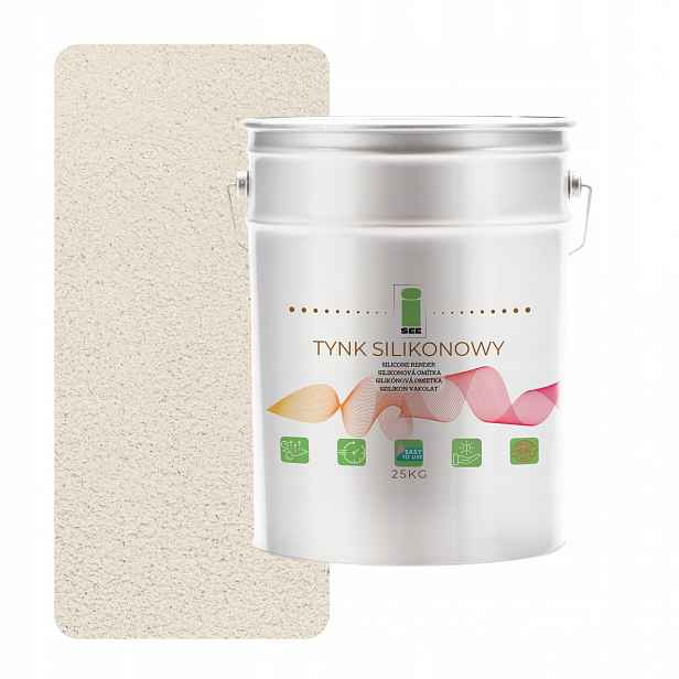 Vnější Silikonová Fasádní Omítka Bílá Mírně Béžová 1.0 MM Premium 25 Kg