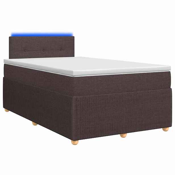 vidaXL Postel boxspring s matrací Tmavě hnědá 120 x 190 cm Textil