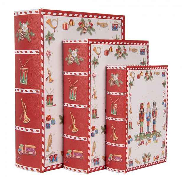 Set 3ks úložný box ve tvaru knihy Louskáček - 27*22*7 / 22*17*6 / 17*12*4 cm Clayre & Eef