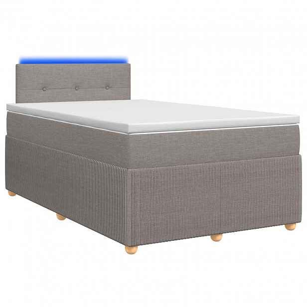 vidaXL Postel boxspring s matrací s čelo Taupe 120 x 190 cm Textil