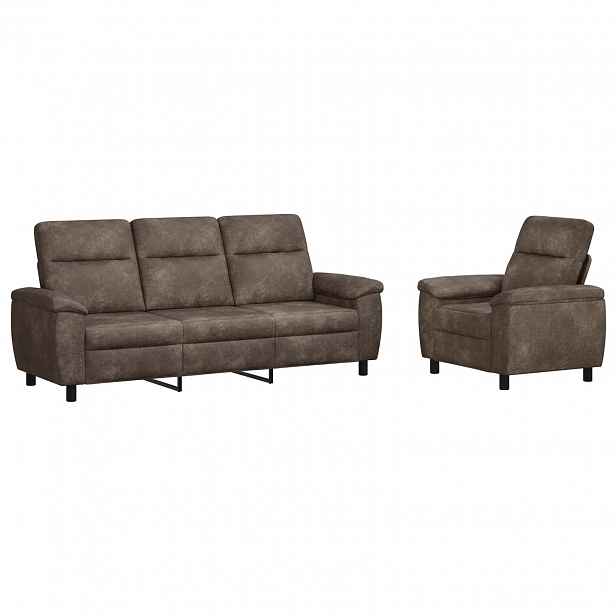 vidaXL Set pohovek 2 pcs Tmavě šedá Umělá semišová kůže