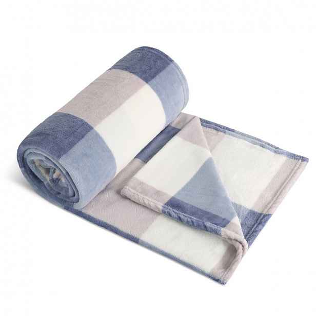 Bellatex Deka Kemping PLUS modrá kostka, 150 x 200 cm