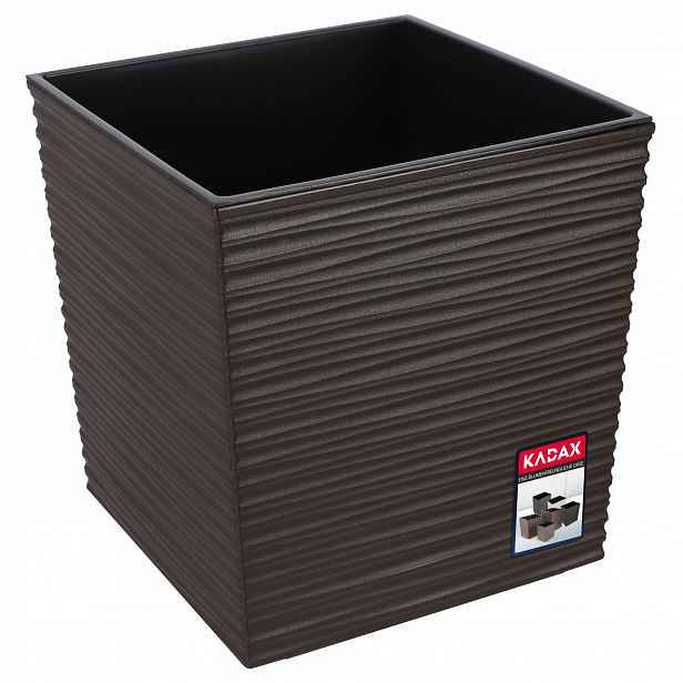 Květináč Květináč Záhon 40 cm Obal Na Květináč S Vkladem Plastový Mokka