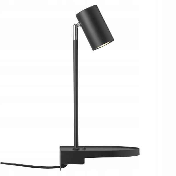 Nástěnná lampa Pohyblivá Černá GU10 15W Kovová Usb police Cody Nordlux 20 cm