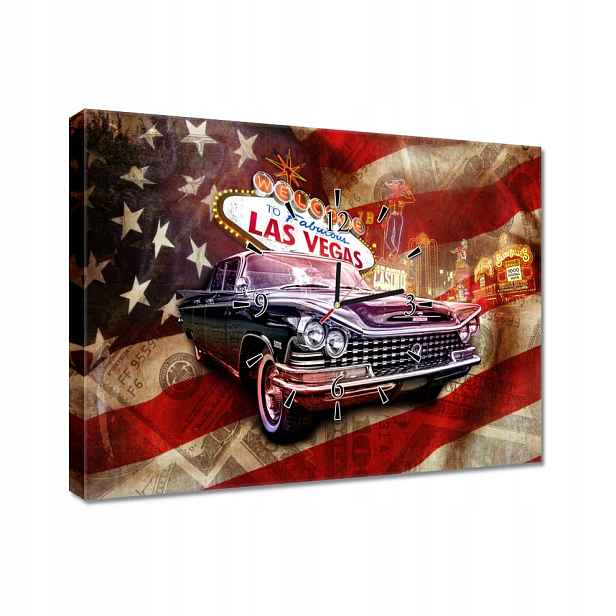 Nástěnné hodiny 60x40 Las Vegas