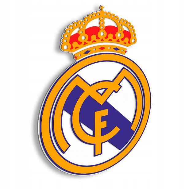 Fc Real Madrid Dřevěný 3D obraz na zeď Fotbalový erb XL Dárek