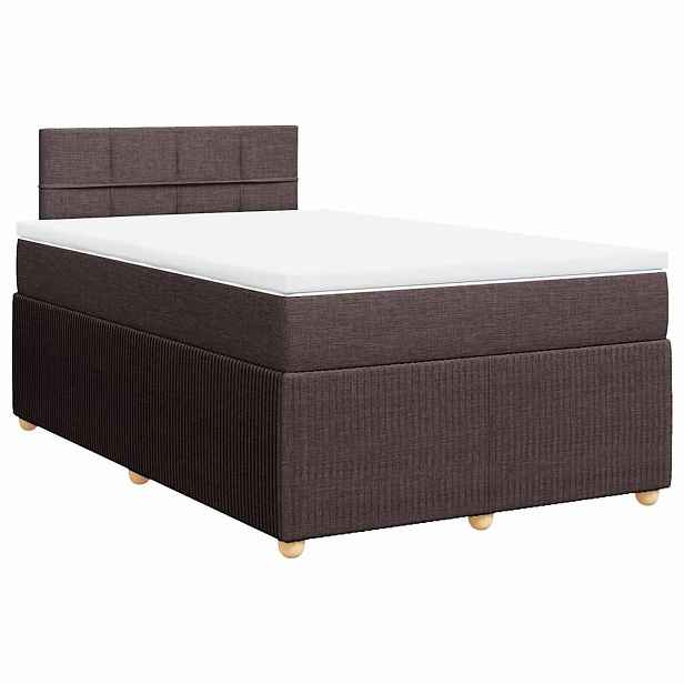 vidaXL Box spring postel s matrací tmavě hnědá 120x200 cm textil