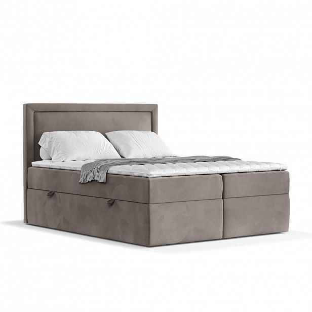 AltaBeds KONTINENTÁLNÍ postel JODAN 160/200 cm Taupe (Šedo-hnědá)