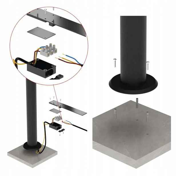 Led zahradní sloupkové svítidlo Nika, 12 x 12 x 50 cm, 12,5 W, teplá bílá