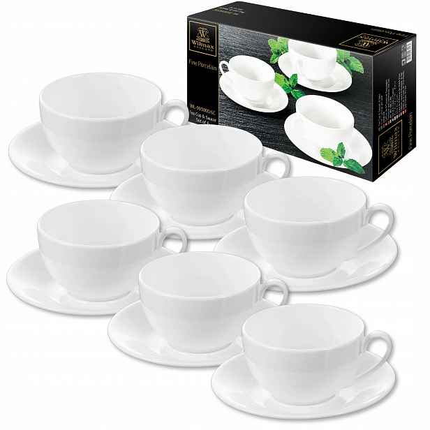 Šálek s podšálkem na kávu Premium bílý Porcelánový 250 ml Wilmax