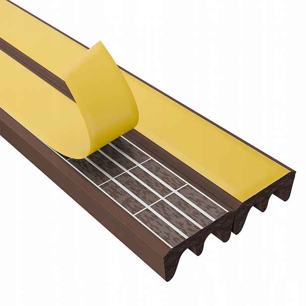 Těsnění pro okenní dveře Samolepicí Tlumící bronz Typ E 9x4 mm 150 m