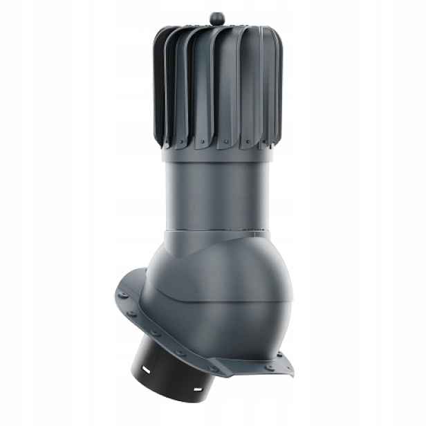 Rotační krb Rotoline pro plechovou střešní krytinu A, průměr 150 mm, podlouhlý, antracitový
