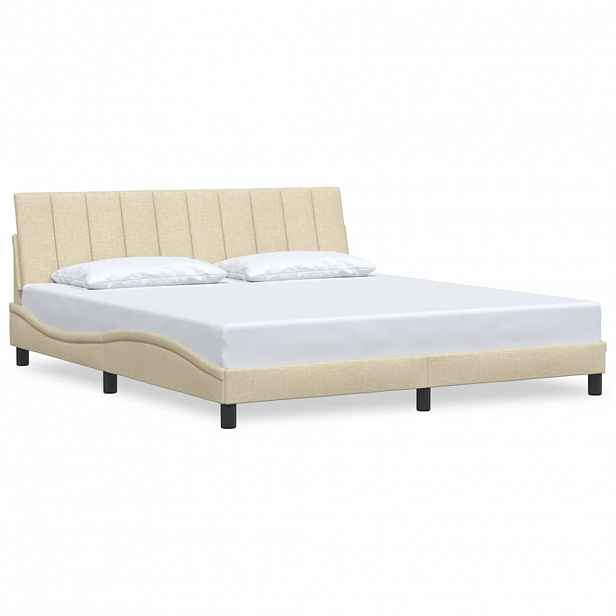 vidaXL Rám postele bez matrace Hanko krémový 180 x 200 cm textil