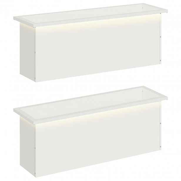 vidaXL Zahradní truhlík s LED osvětlením 2 ks Bílá 30 × 100 × 30 cm