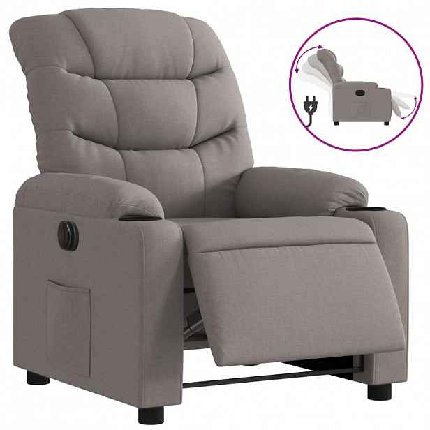 vidaXL Elektrické polohovací křeslo taupe textil