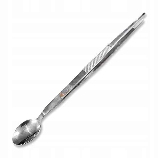 Kuchařská 2v1 pinzeta se lžící 300mm stříbrná