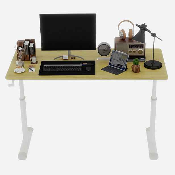 STILVORA PŘÍRODNÍ výškově nastavitelný PSACÍ STŮL pro děti, kompaktní design, 120x60x90 cm