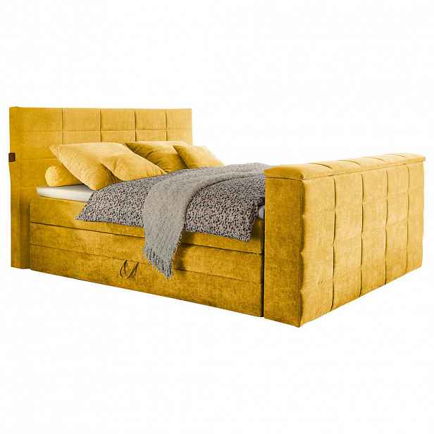 Carryhome POSTEL BOXSPRING, 180/200 cm, žlutá