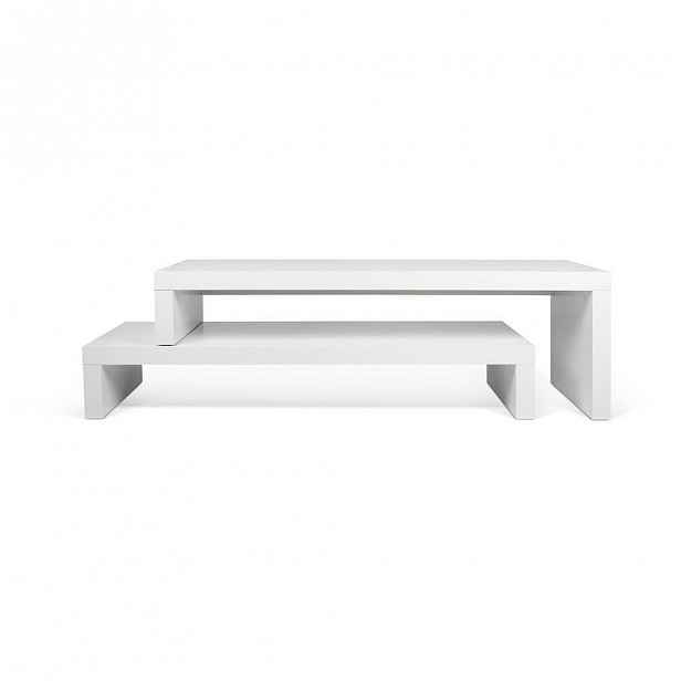 Bílý variabilní TV stolek TemaHome Cliff Walnut