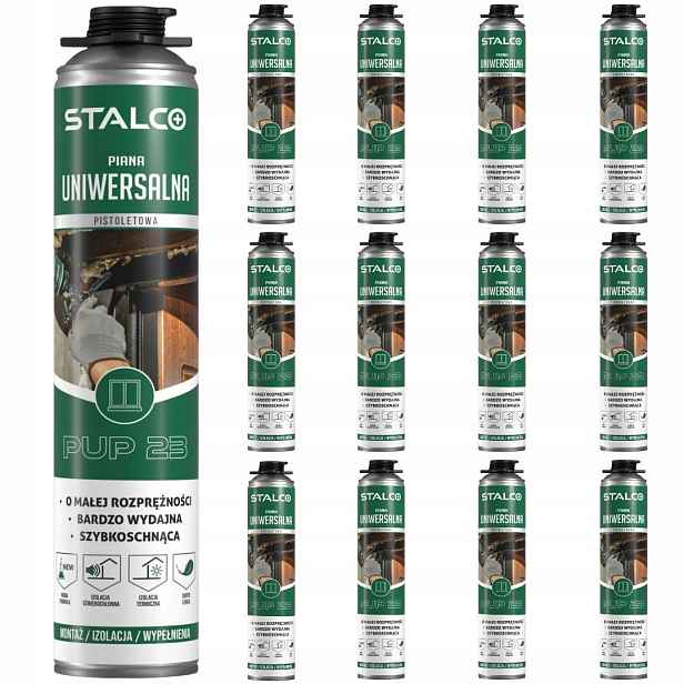 Multipack 12 x Stalco Pěna univerzální montážní pistolová pěna 750 ml