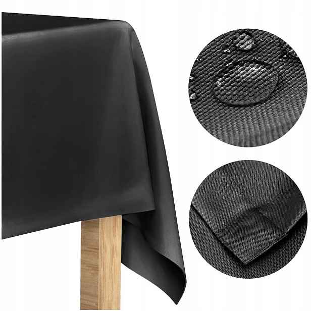 Protiskluzový ubrus 120x260 na klasický stůl, hladký, s lemem Elegant Černý