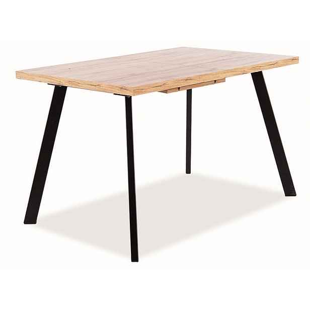 Rozkládací jídelní stůl BRICK s deskou v dekoru dub wotan 118(160)x80