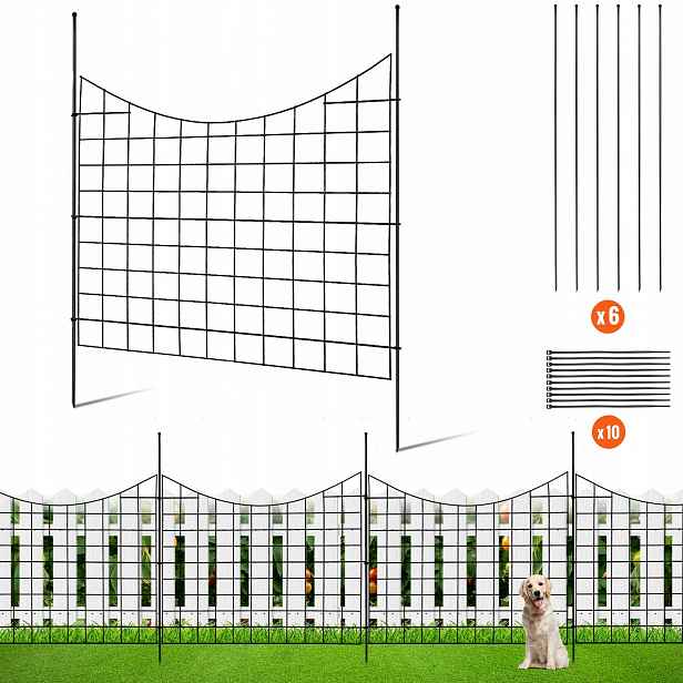 Zahradní plot ocel černý 5 kusů 75 cm 93 cm silný sada Premium
