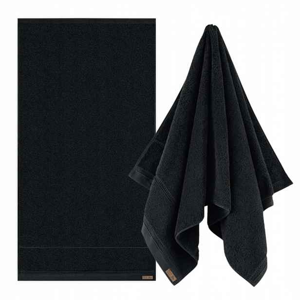 Zwoltex Queen Ručník velký bavlněný hrubý černý 650g 70x140cm