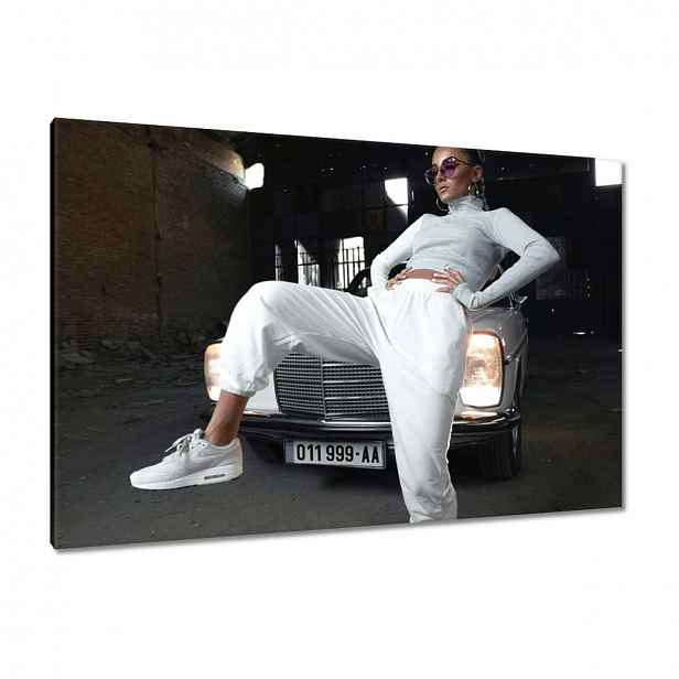 Obrazy 120x80 Bílá klasika Mercedes 200
