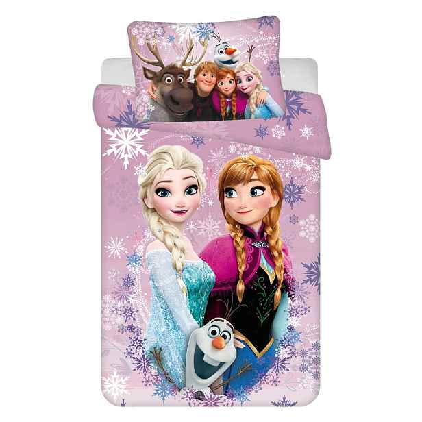 Bavlněné dětské povlečení do postýlky 100x135 cm Frozen "Purple" – Jerry Fabrics